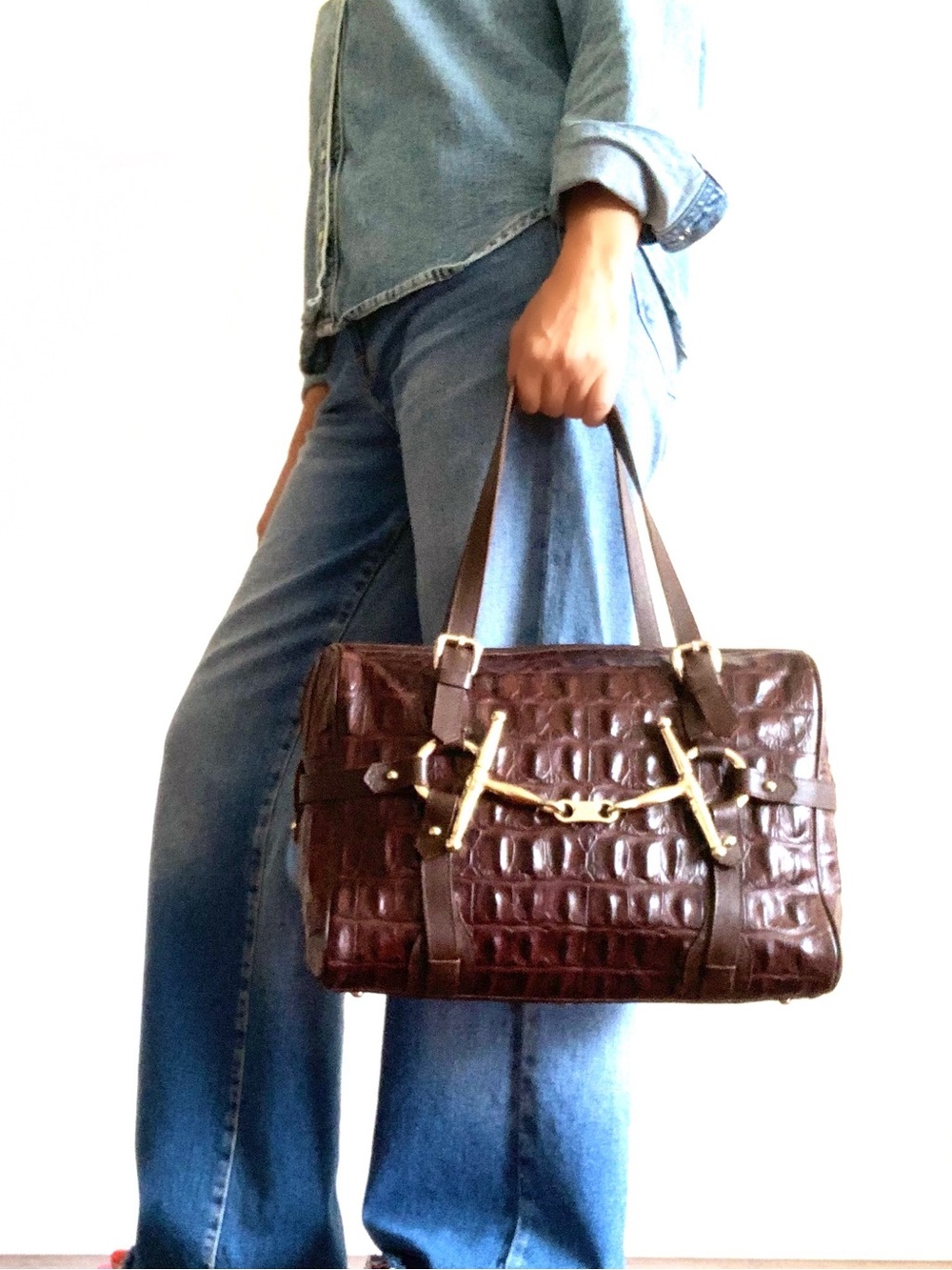 Genius leather large Boston Bag made in italy - Picture 4 of 16